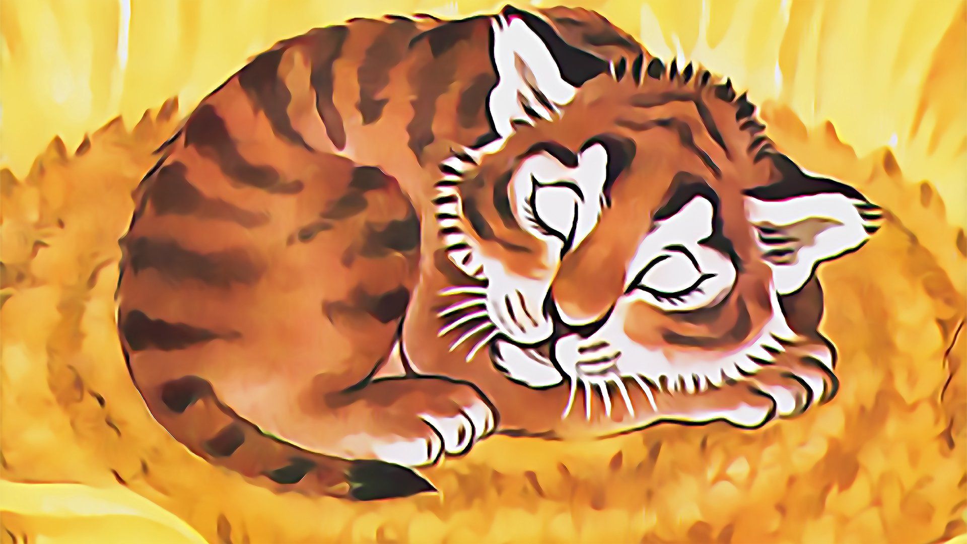 Тигрёнок на подсолнухе