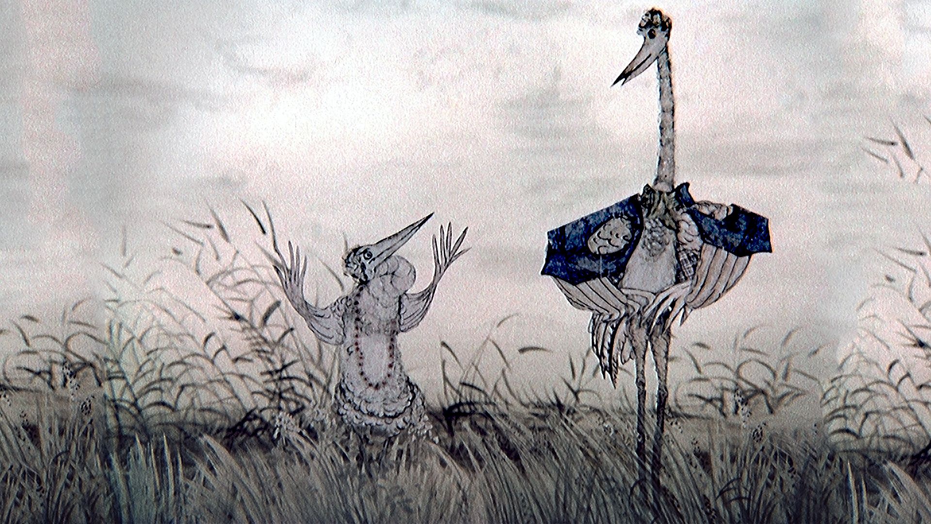 Цапля и журавль